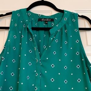 LAST CHANCE Alice Blue Green&Blue Patterned Blouse